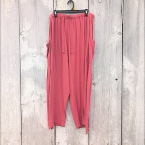 Tarse Linen Blend Barrel Leg Coastal Beachy Pants Women's XL